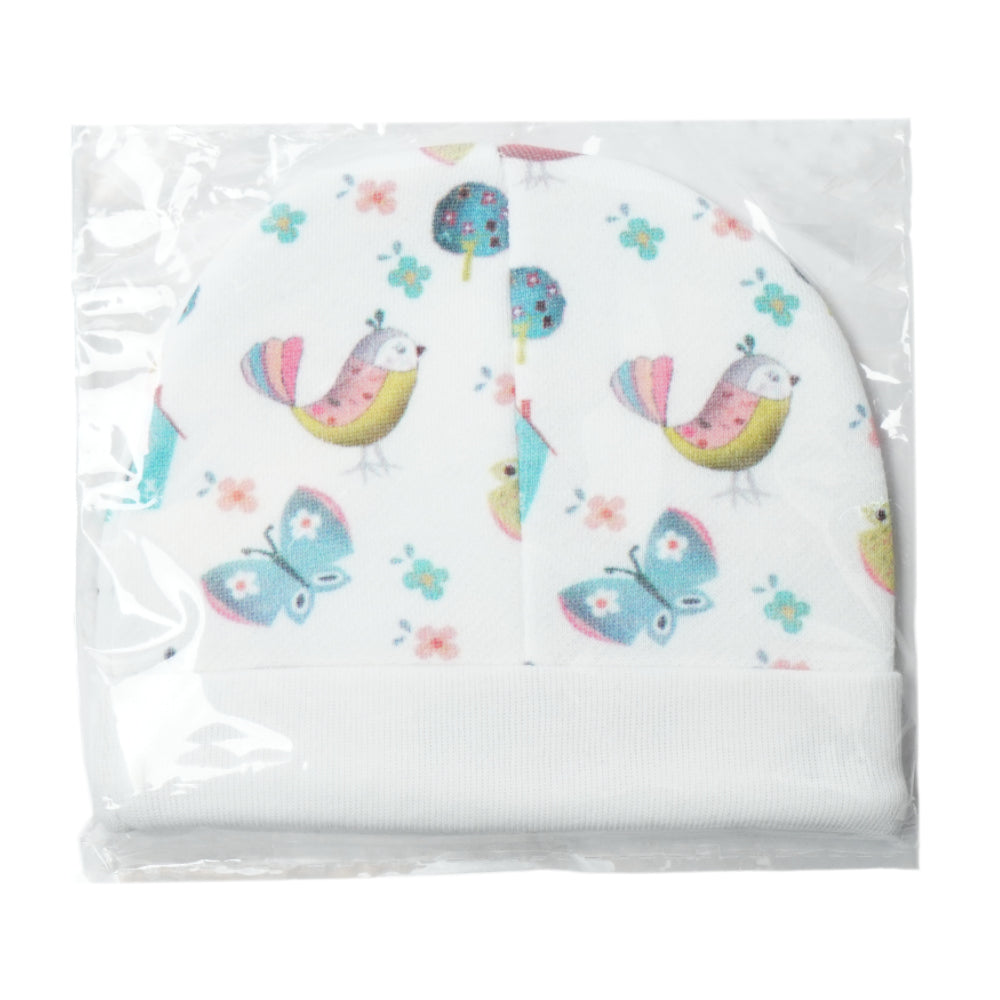 BABY FLEECE CAP PRINTED NICE & EASY MZW-23 Default Title - MamasJan KidsWear