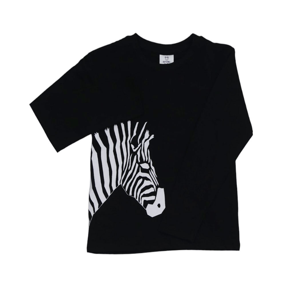 BOYS L/S T-SHIRT HOP & ROLL BLACK MZW-23 5-6 YEAR JB212 Default Title - MamasJan KidsWear