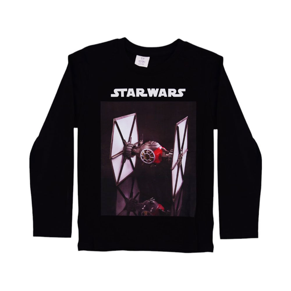 BOYS L/S T-SHIRT HOP & ROLL BLACK MZW-23 6-7 YEAR JB215 Default Title - MamasJan KidsWear