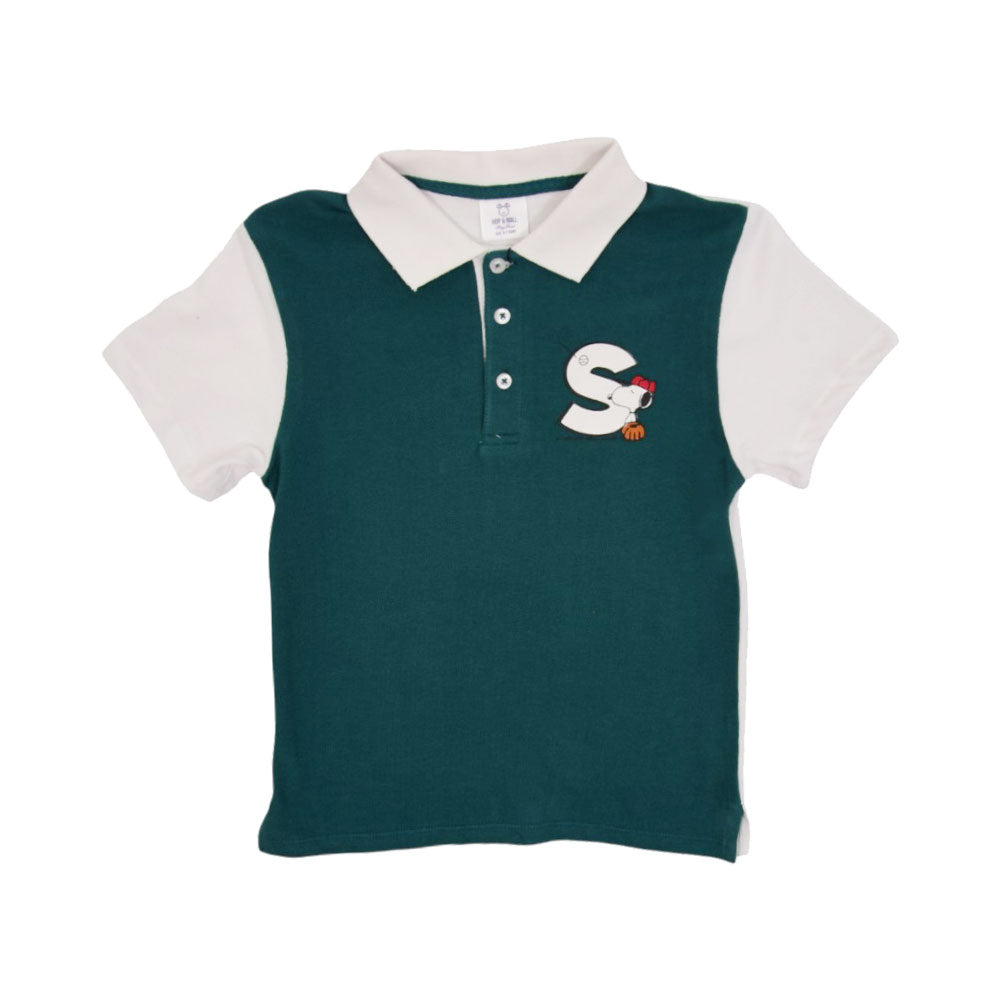 BOYS L/S POLO T-SHIRT HOP & ROLL GREEN MZW-23 6-7 YEAR JB402 Default Title - MamasJan KidsWear