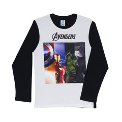 BOYS L/S T-SHIRT HOP & ROLL WHITE MZW-23 7-8 YEAR JB209 Default Title - MamasJan KidsWear