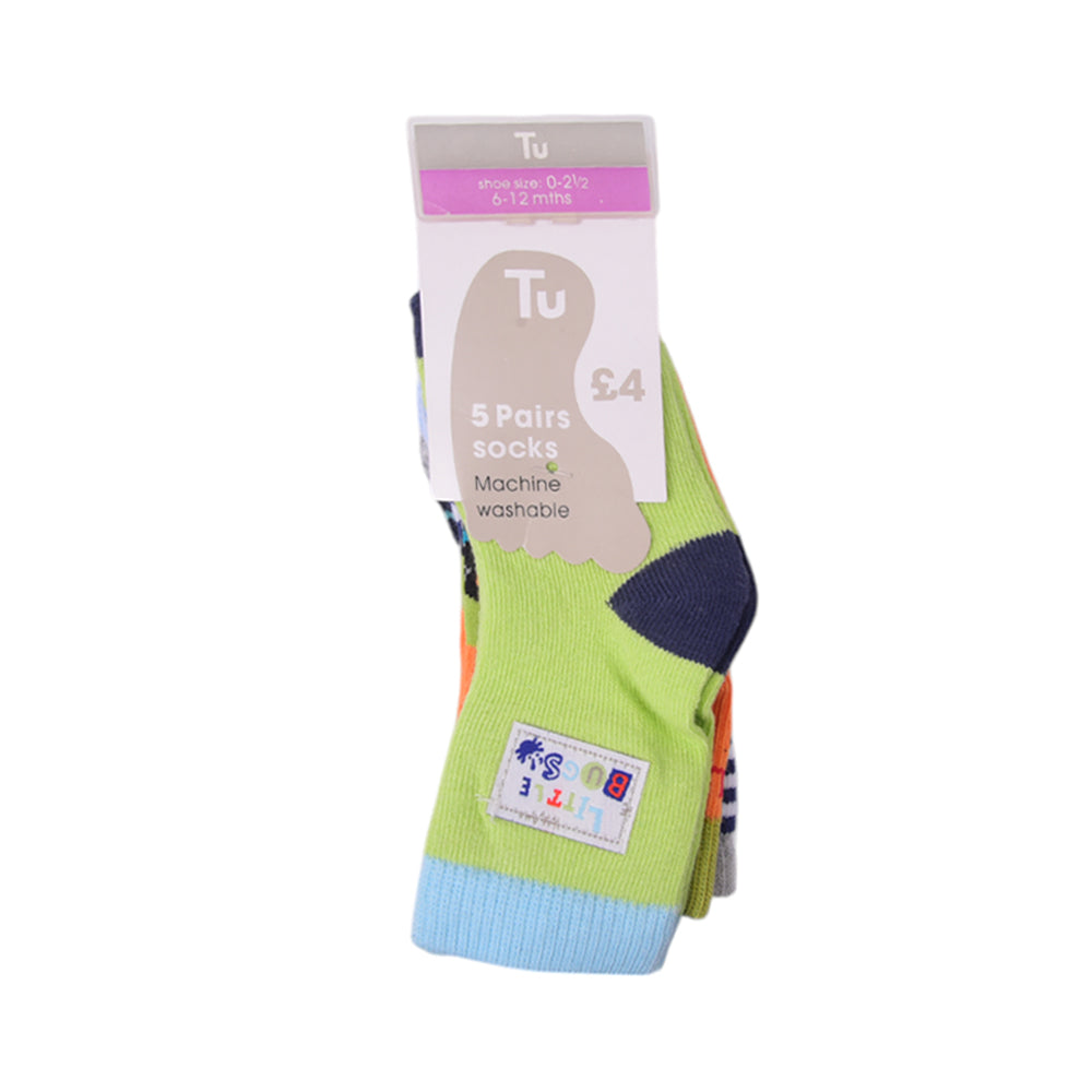 BOYS SOCKS 5PC PACK MDW-23 6-12M Default Title - MamasJan KidsWear