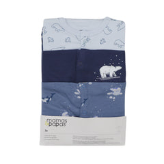 BOYS L/S 3PC SLEEP SUIT M & P MDW-23 6-9M MP01 Default Title - MamasJan KidsWear