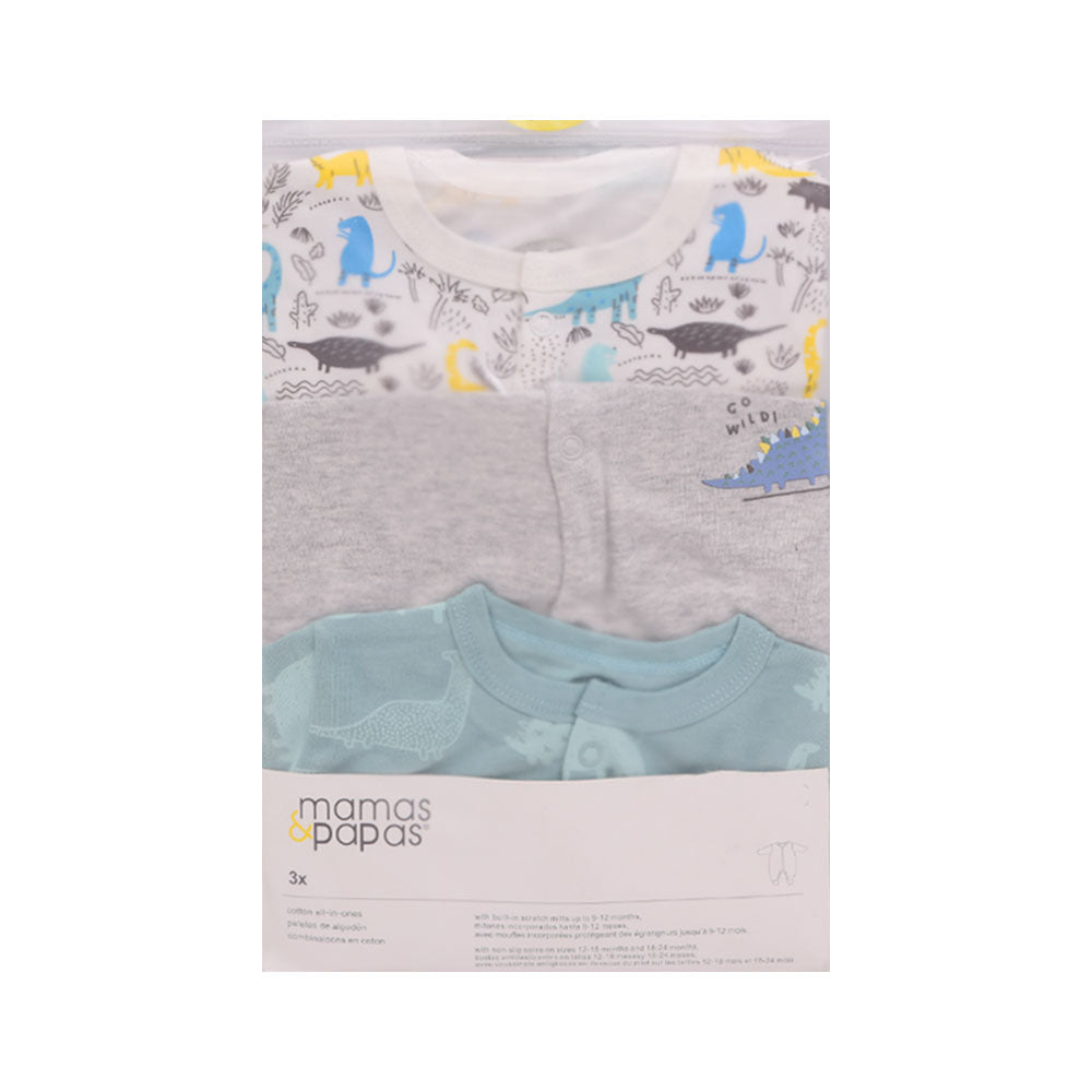 BOYS L/S 3PC SLEEP SUIT M & P MDW-23 9-12M MP01 Default Title - MamasJan KidsWear