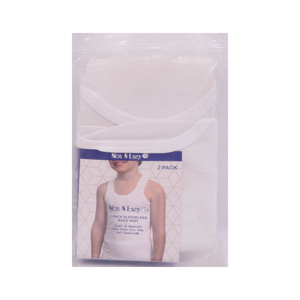 BOYS S/L VEST 2PC PACK NICE & EASY MZW-23 11-12 YEAR HC-009 Default Title - MamasJan KidsWear