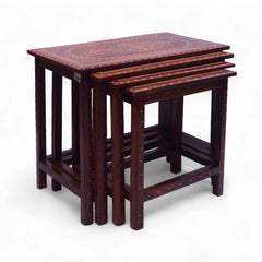 WOODEN TABLE SOLID 4PC SET-2 Default Title - MamasJan Household