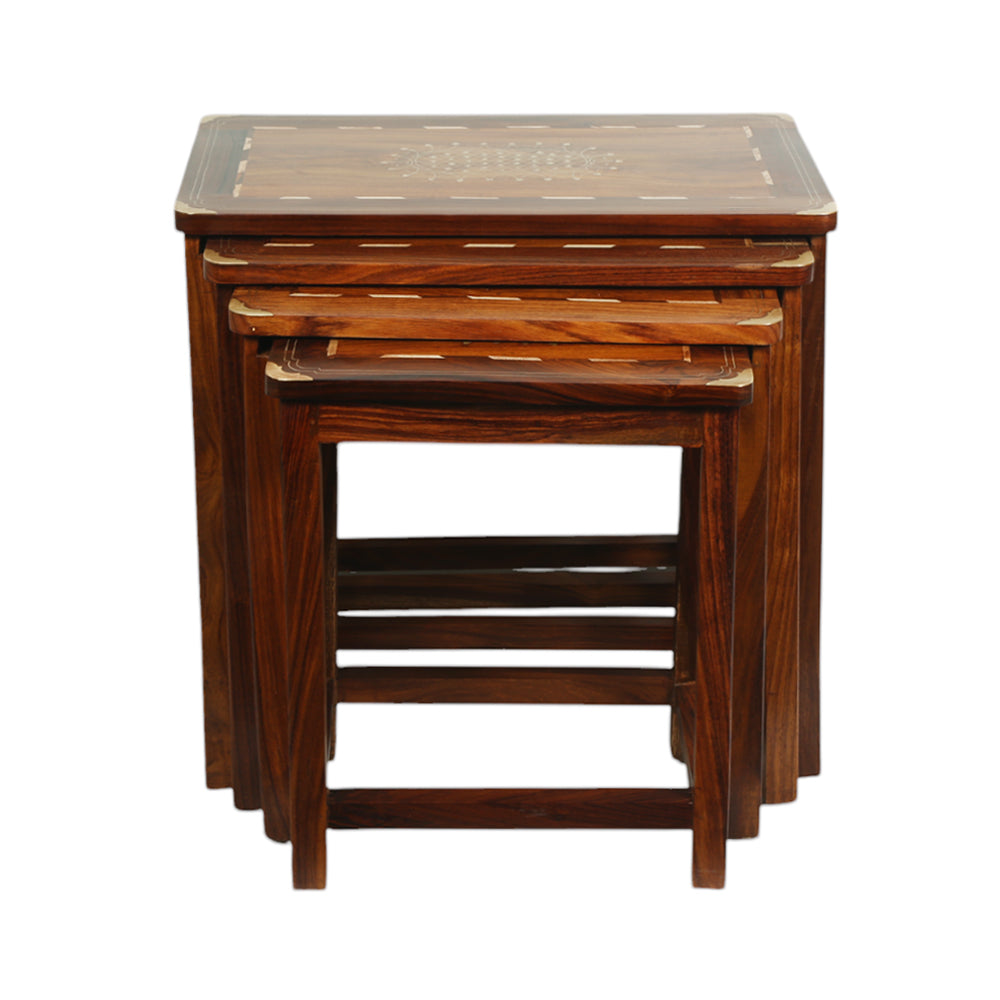 WOODEN TABLE SOLID 4PC SET-5 Default Title - MamasJan Household