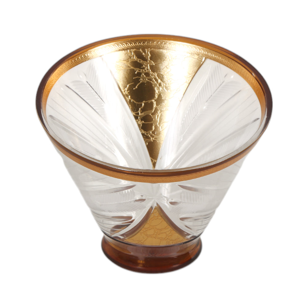 BOWL CRYSTAL BRASS IR B-33002 JSA05-A19 Default Title - MamasJan Decoration
