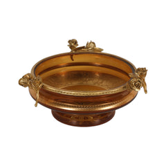 BOWL CRYSTAL BRASS IR E7-B33004-1 JSA05-A19 Default Title - MamasJan Decoration