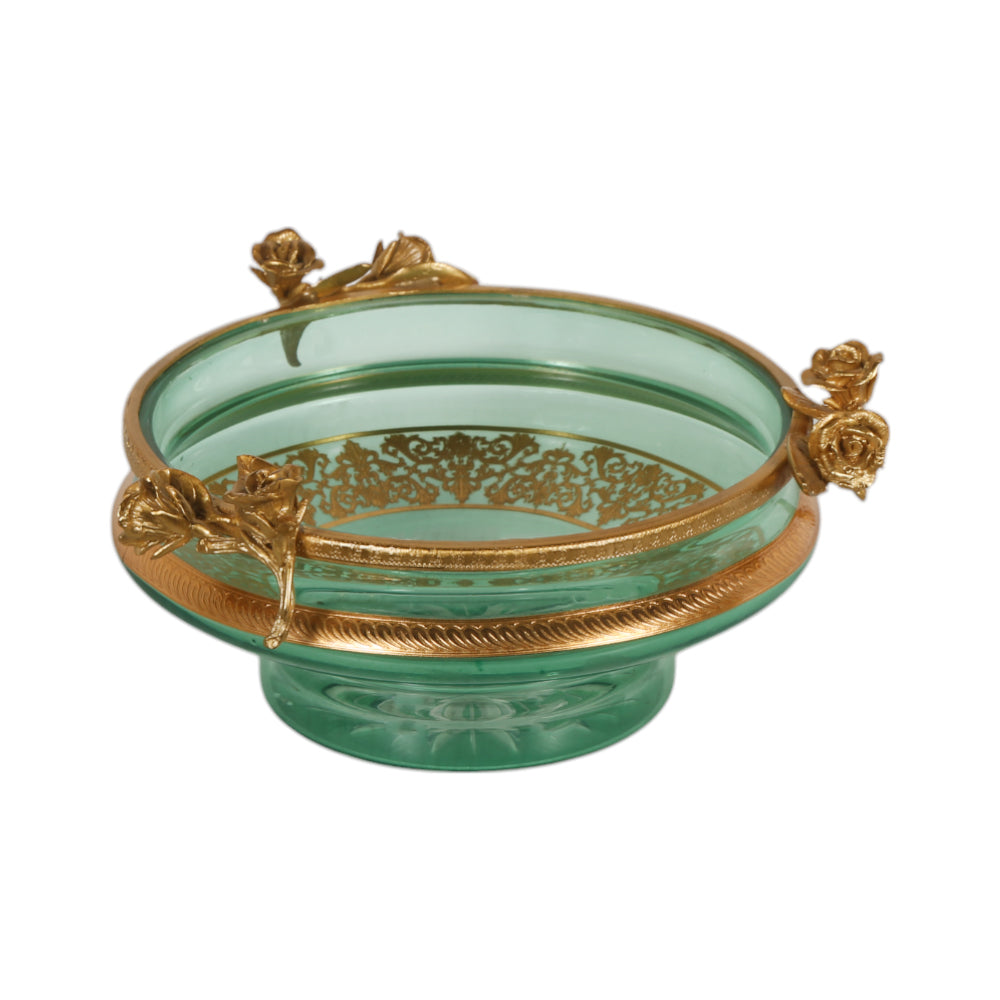 BOWL CRYSTAL BRASS IR E7-B33004-1 J306-588-2 Default Title - MamasJan Decoration