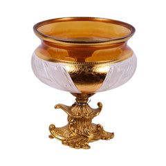 BOWL CRYSTAL BRASS IR E9-B23004-2 JSA05-A19 Default Title - MamasJan Decoration