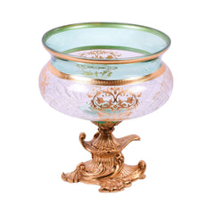 BOWL CRYSTAL BRASS IR E9-B23004-2 J306-558-2 Default Title - MamasJan Decoration