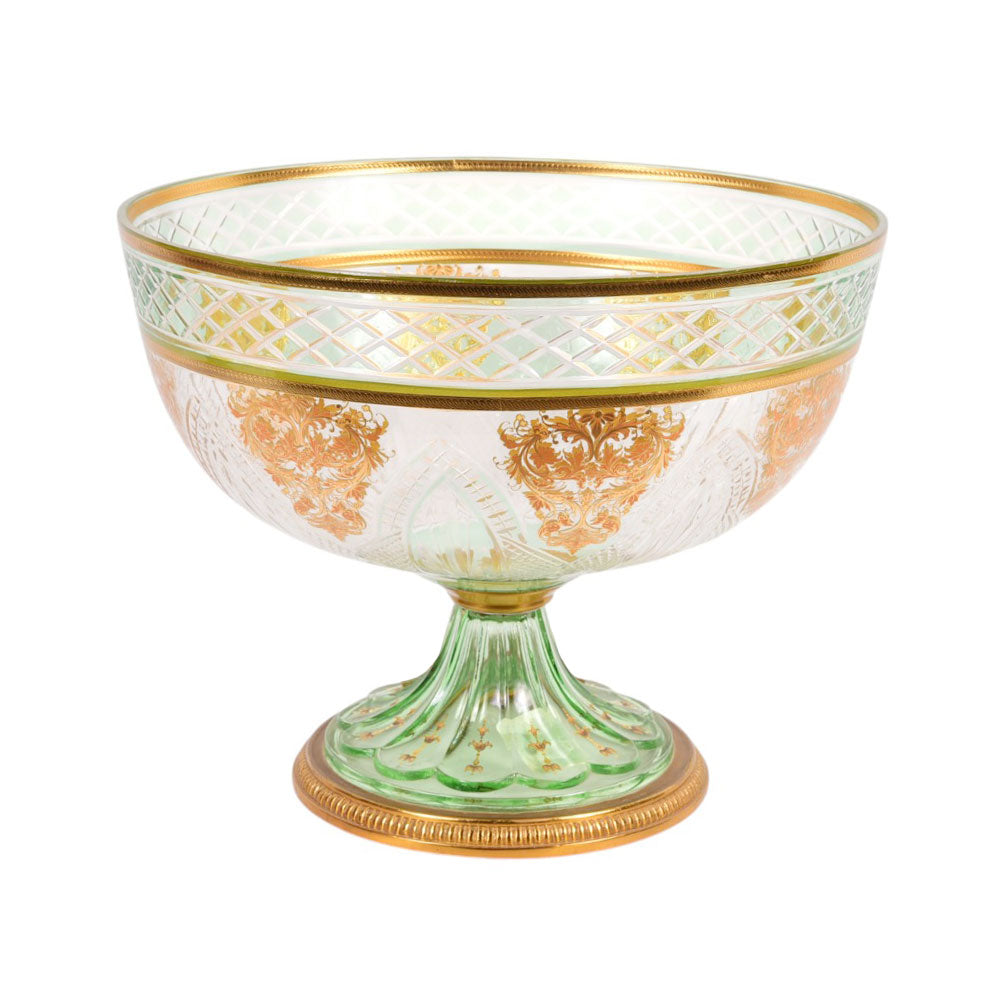 BOWL CRYSTAL BRASS IR E9-B3006-1 J306-558-2 Default Title - MamasJan Decoration
