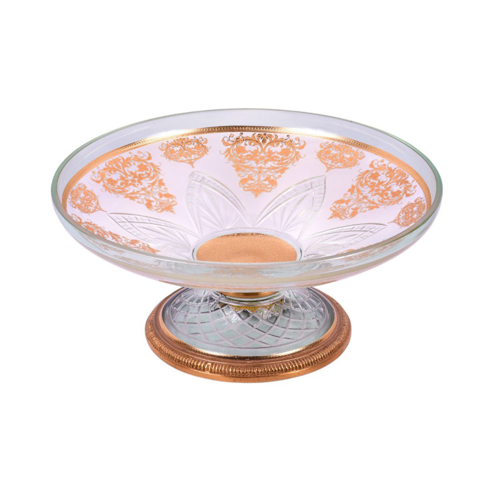 BOWL CRYSTAL BRASS IR E9-B3048-2 J306-558-2 Default Title - MamasJan Decoration