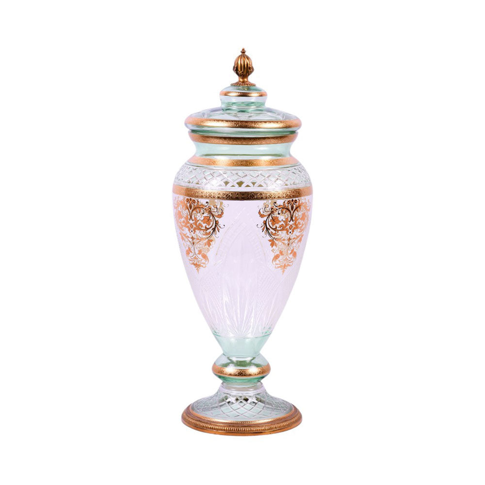 BOWL CANDY CRYSTAL BRASS IR E9-J2093-1 J306-558-2 Default Title - MamasJan Decoration