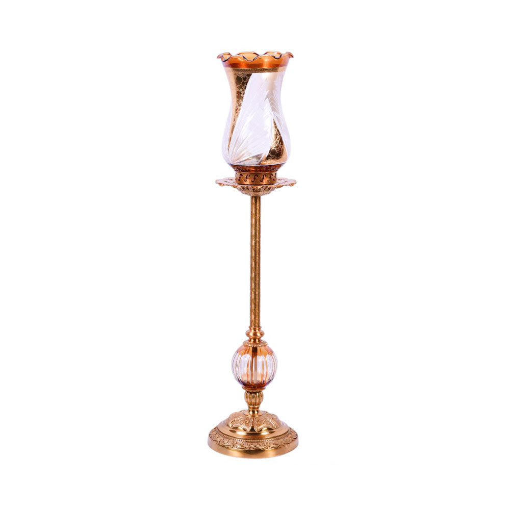 CANDLE STAND CRYSTAL BRASS IR XC-024 JSA05-A19 Default Title - MamasJan Decor