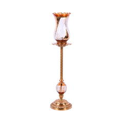 CANDLE STAND CRYSTAL BRASS IR XC-024 JSA05-A19 Default Title - MamasJan Decor