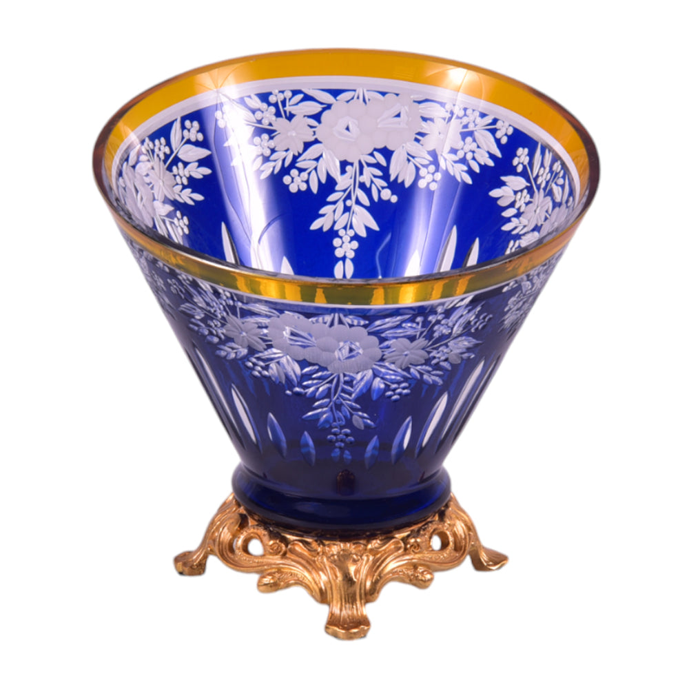 BOWL CRYSTAL BRASS IR E7-B33002-1 JC209-712 Default Title - MamasJan Decoration