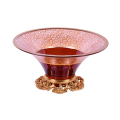 BOWL CRYSTAL BRASS IR E8-B3003-3 JS101-D18-4 Default Title - MamasJan Decoration