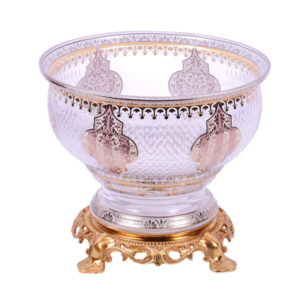 BOWL CRYSTAL BRASS IR E8-B3026-1 JSB02-20 Default Title - MamasJan Decoration