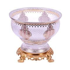 BOWL CRYSTAL BRASS IR E8-B3026-1 JSB02-20 Default Title - MamasJan Decoration