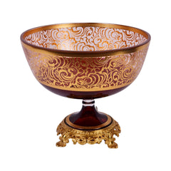 BOWL CRYSTAL BRASS IR E8-B3032-1 JS101-D18-4 Default Title - MamasJan Decoration