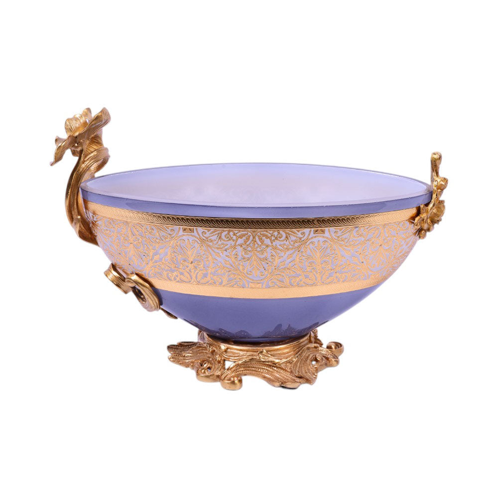 BOWL CRYSTAL BRASS IR E8-B3039-2 JS111-D14-5 Default Title - MamasJan Decoration