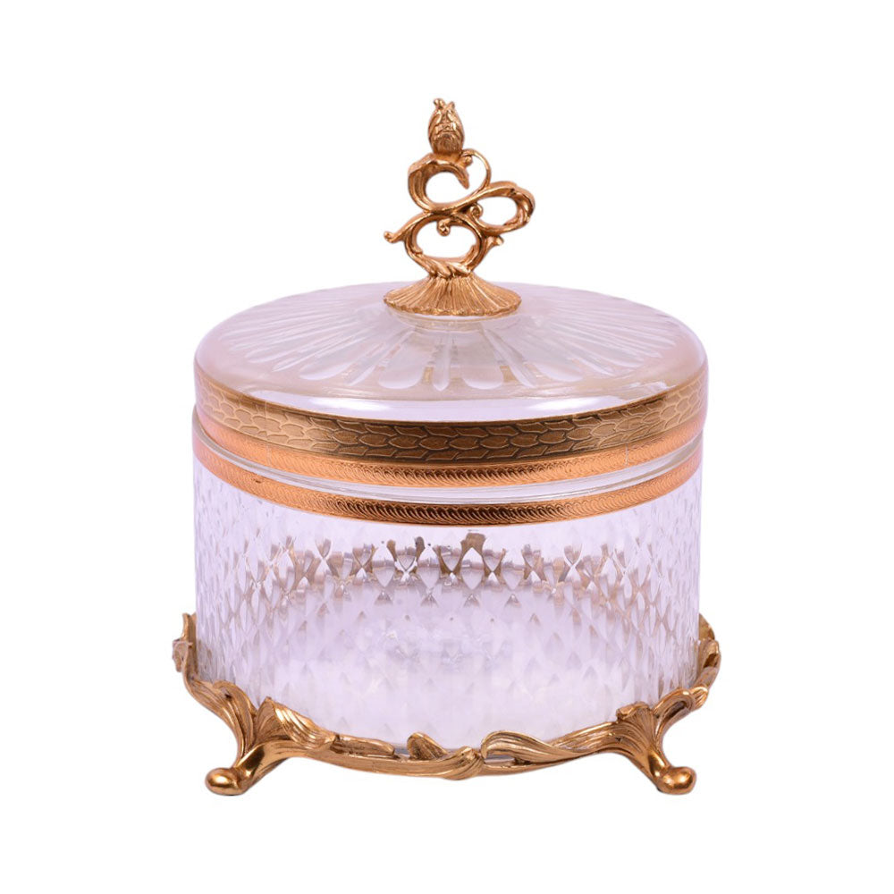BOWL CANDY CRYSTAL BRASS IR E8-J2043-2 JSB05-20 Default Title - MamasJan Decoration