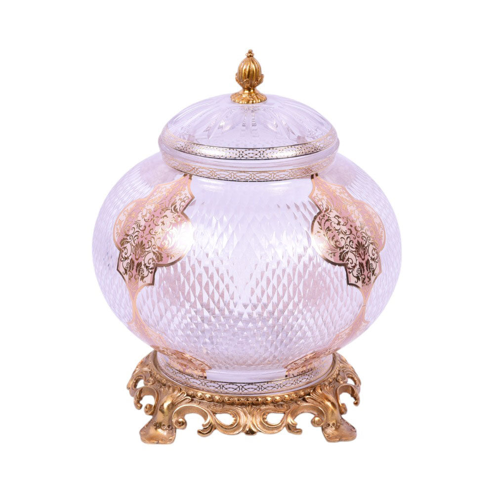 BOWL CANDY CRYSTAL BRASS IR E8-J22047-3 JSB02-20 Default Title - MamasJan Decoration