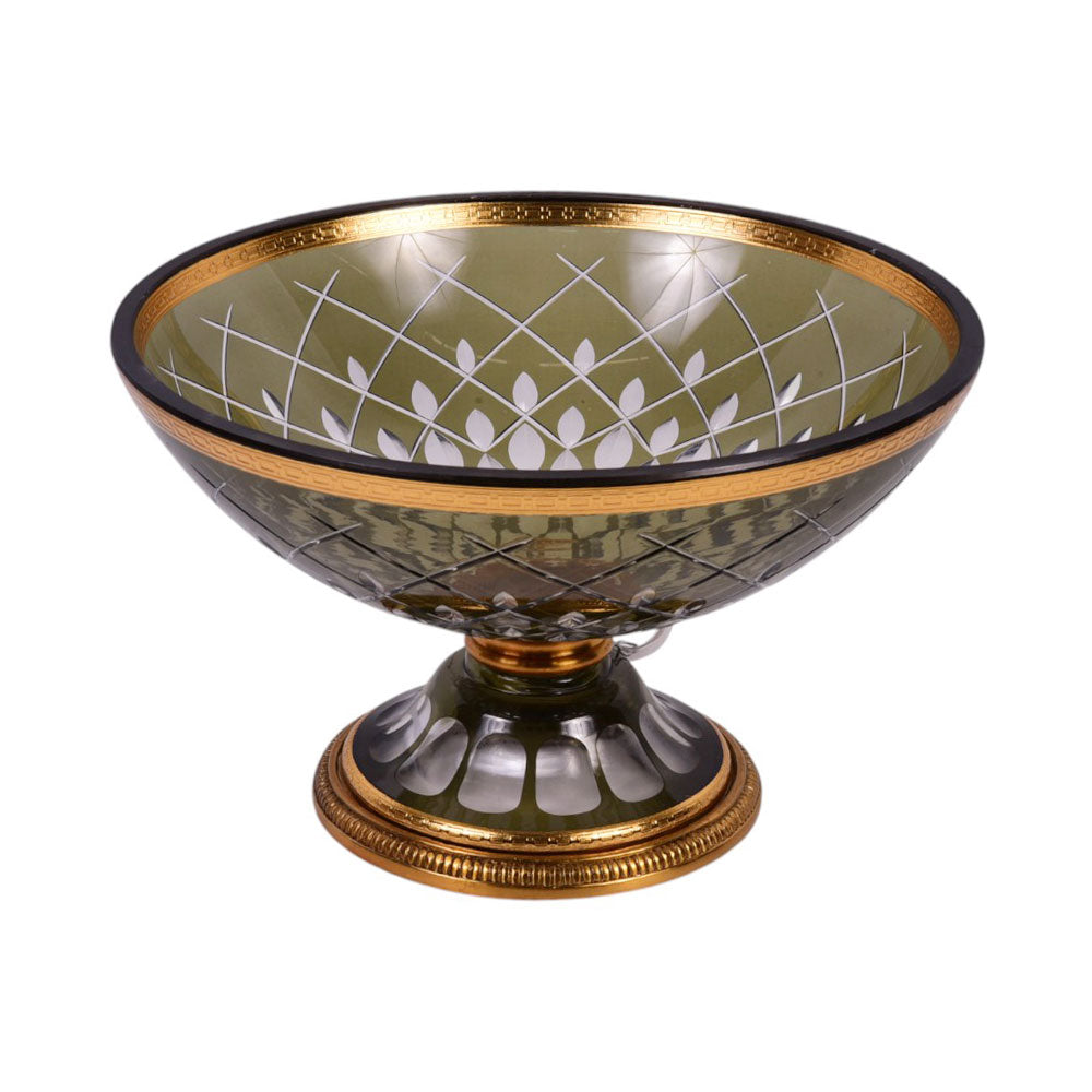 BOWL CRYSTAL BRASS IR E9-B1112M-1 JSC23-837 Default Title - MamasJan Decoration
