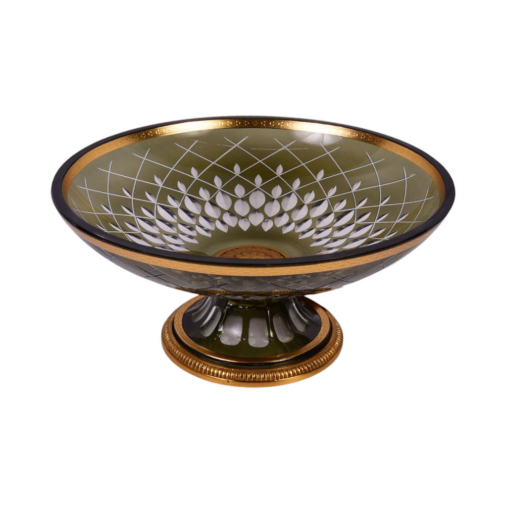 BOWL CRYSTAL BRASS IR E9-B23006-2 JSC23-837 Default Title - MamasJan Decoration