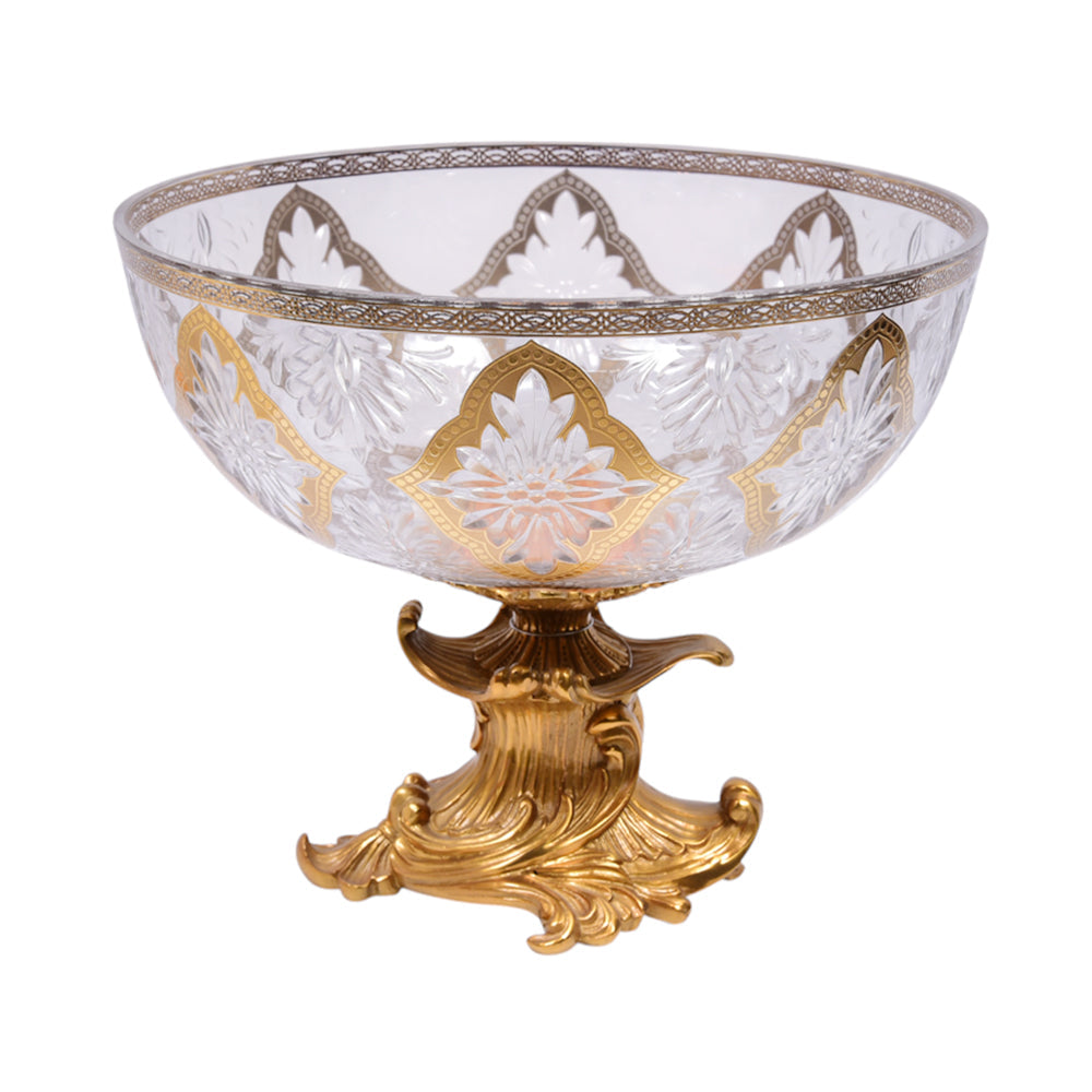 BOWL CRYSTAL BRASS IR E9-B3055-1 EAC-151B1-20 Default Title - MamasJan Decoration