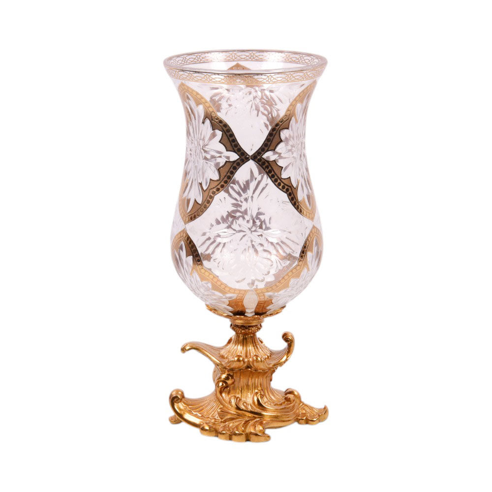 VASE CRYSTAL BRASS IR E9-C5257-1 EAC-151B1-20 Default Title - MamasJan Decoration