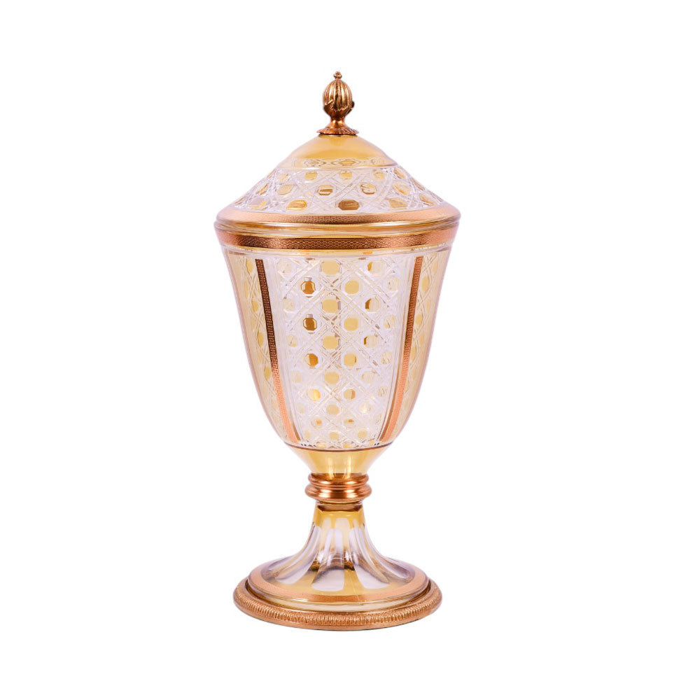 BOWL CANDY CRYSTAL BRASS IR E9-J2048-1 JSB11-26 Default Title - MamasJan Decoration
