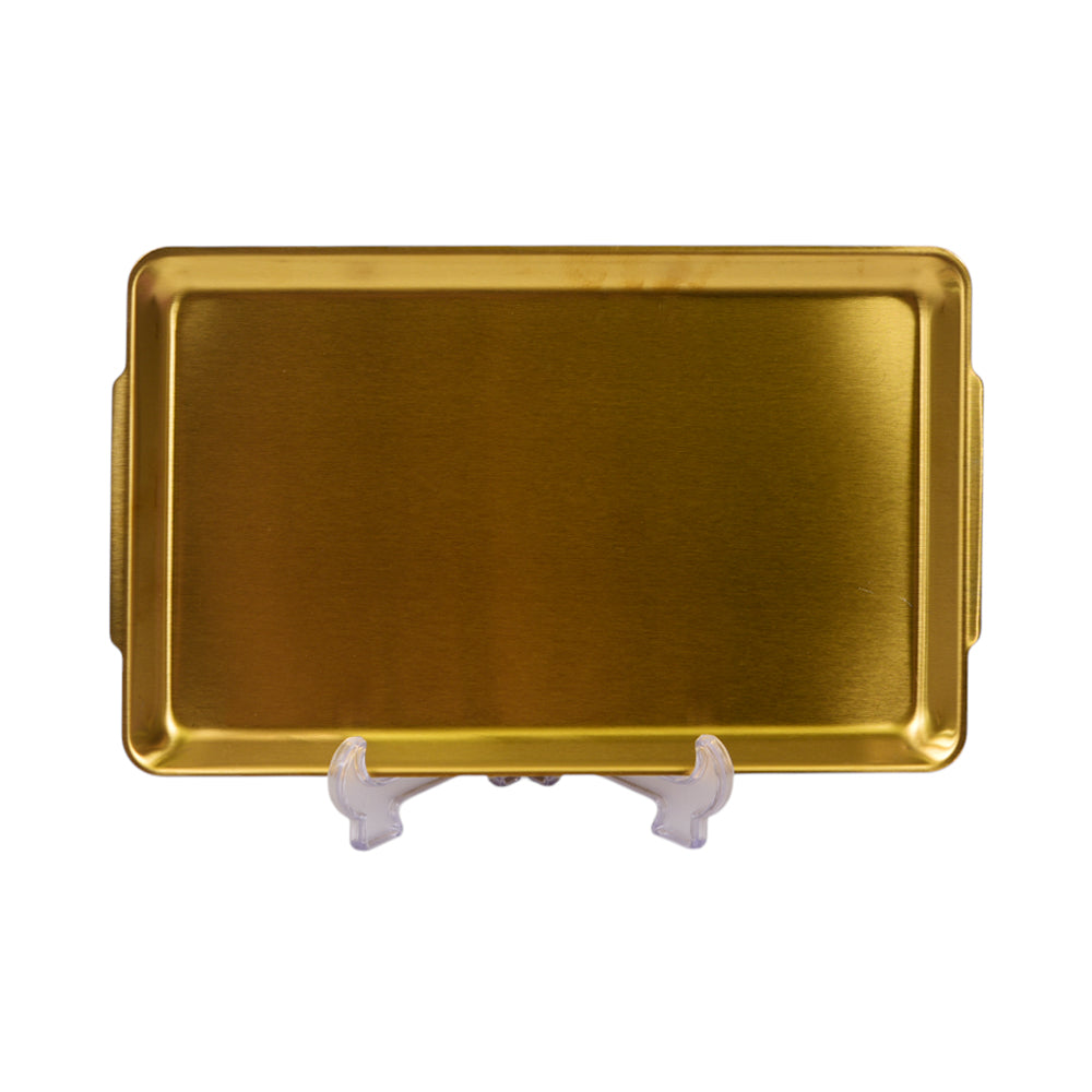 TRAY STEEL GOLDEN RECTANGULAR 6-17/8-8/19-8/1223 Default Title - MamasJan Crockery