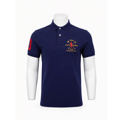 RL MEN S/S POLO SHIRT 674002 NVY M (IR.S) M - MamasJan mens wear