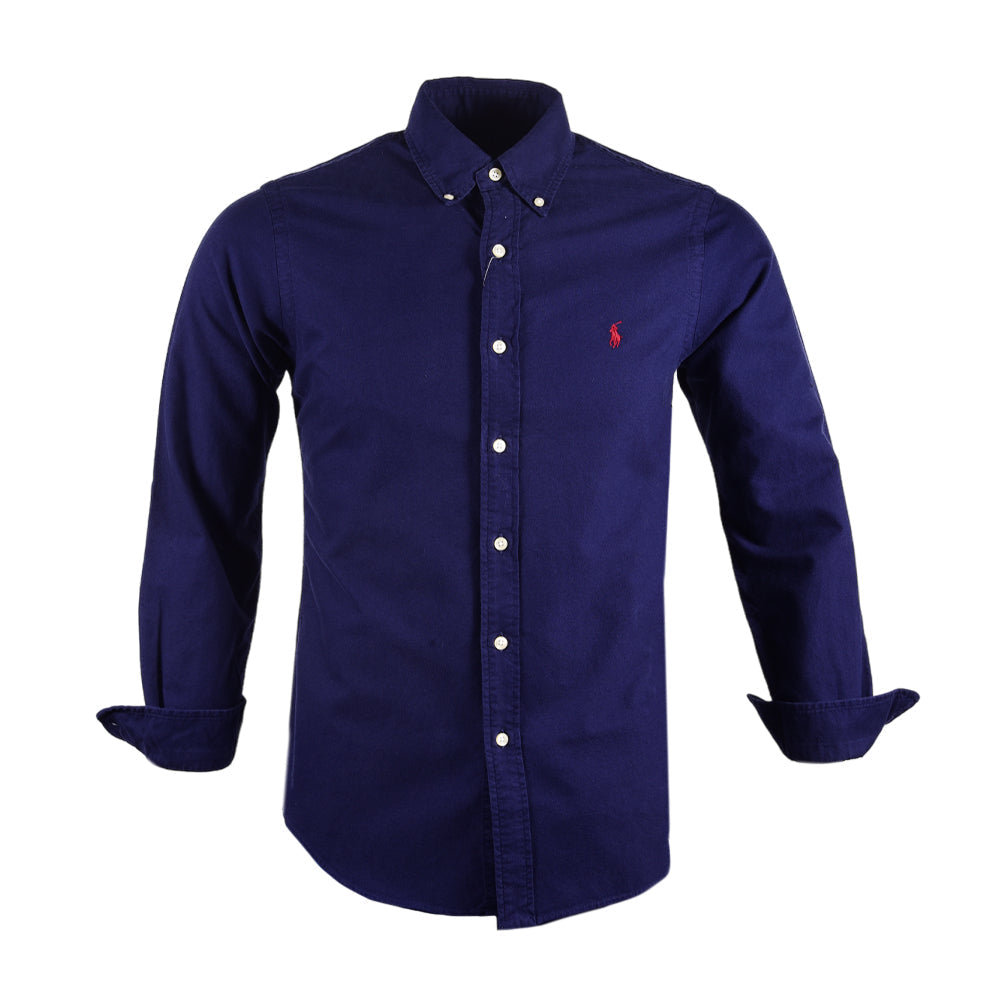 RL MEN L/S B-DOWN SHIRT 232022 NVY L (IR.S) L - MamasJan mens wear