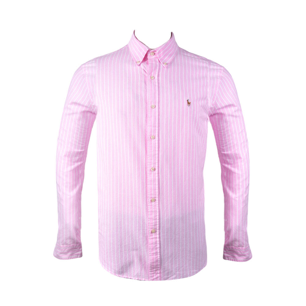 RL MEN L/S BUTTON DOWN SHIRT 565002 PINK M (IR.S) M - MamasJan mens wear