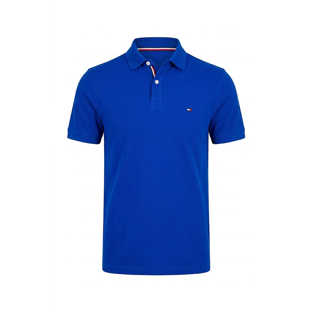 TH MEN S/S POLO SHIRT 78J6335-402 BLU M (IR.S) Default Title - MamasJan mens wear