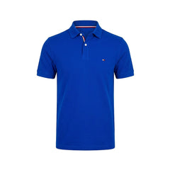TH MEN S/S POLO SHIRT 78J6335-402 BLU M (IR.S) Default Title - MamasJan mens wear