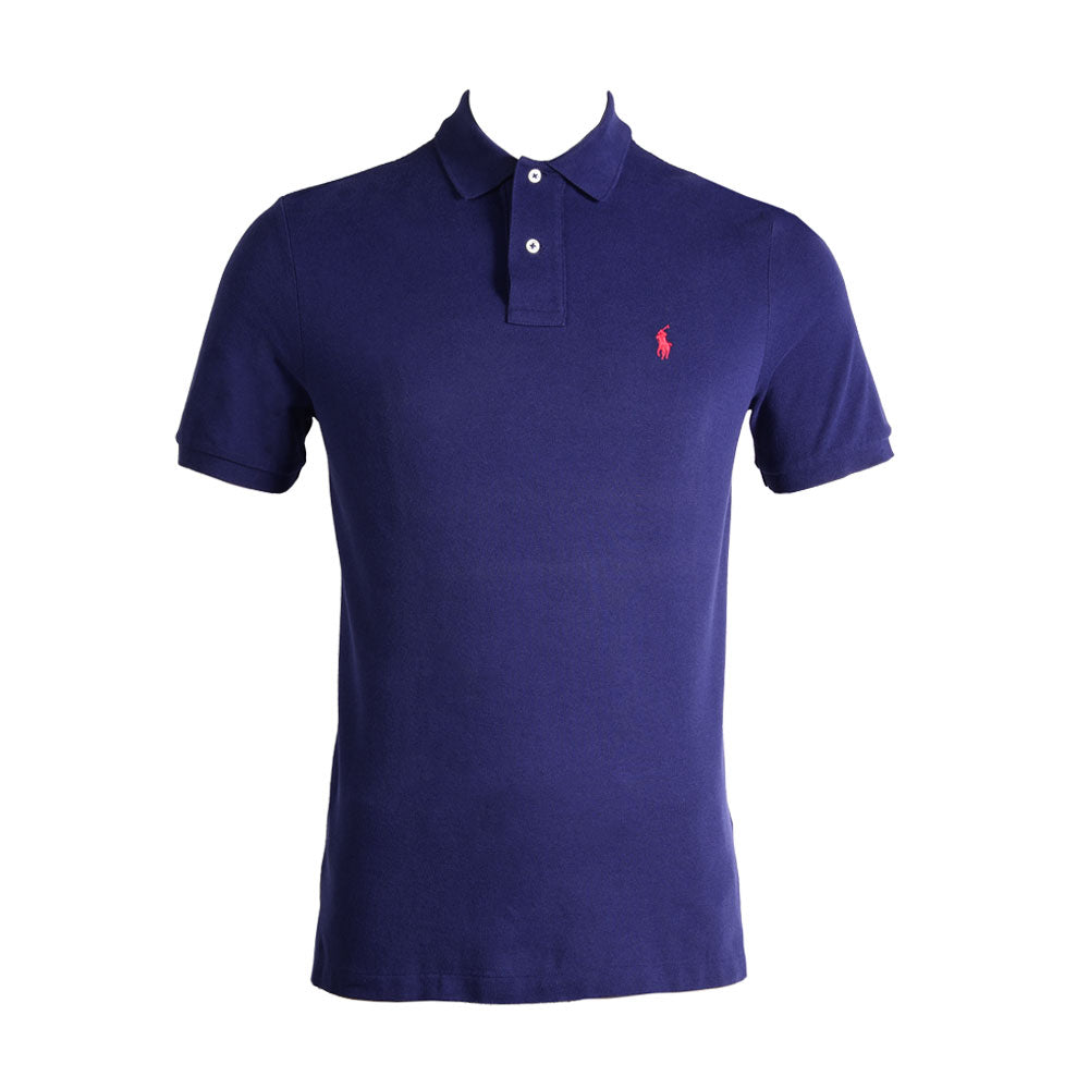 RL MEN S/S POLO SHIRT 656012 M NVY (IR.S) M - MamasJan mens wear