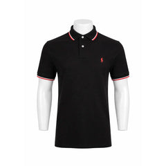RL MEN S/S POLO SHIRT 275001 M BLK (IR.S) M - MamasJan mens wear