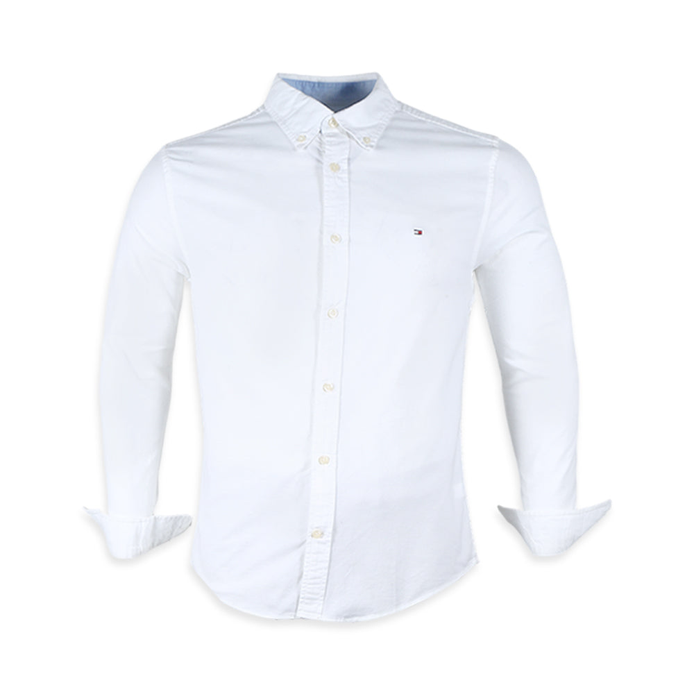 TH MEN L/S B-DOWN SHIRT 78J3902-110 WHT L (IR.S) L - MamasJan mens wear