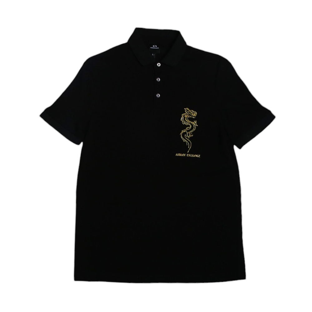 AX MEN S/S POLO SHIRT 3DZFDFZJM5Z1200 BLK L (IRS) XL - MamasJan Mens wear sale