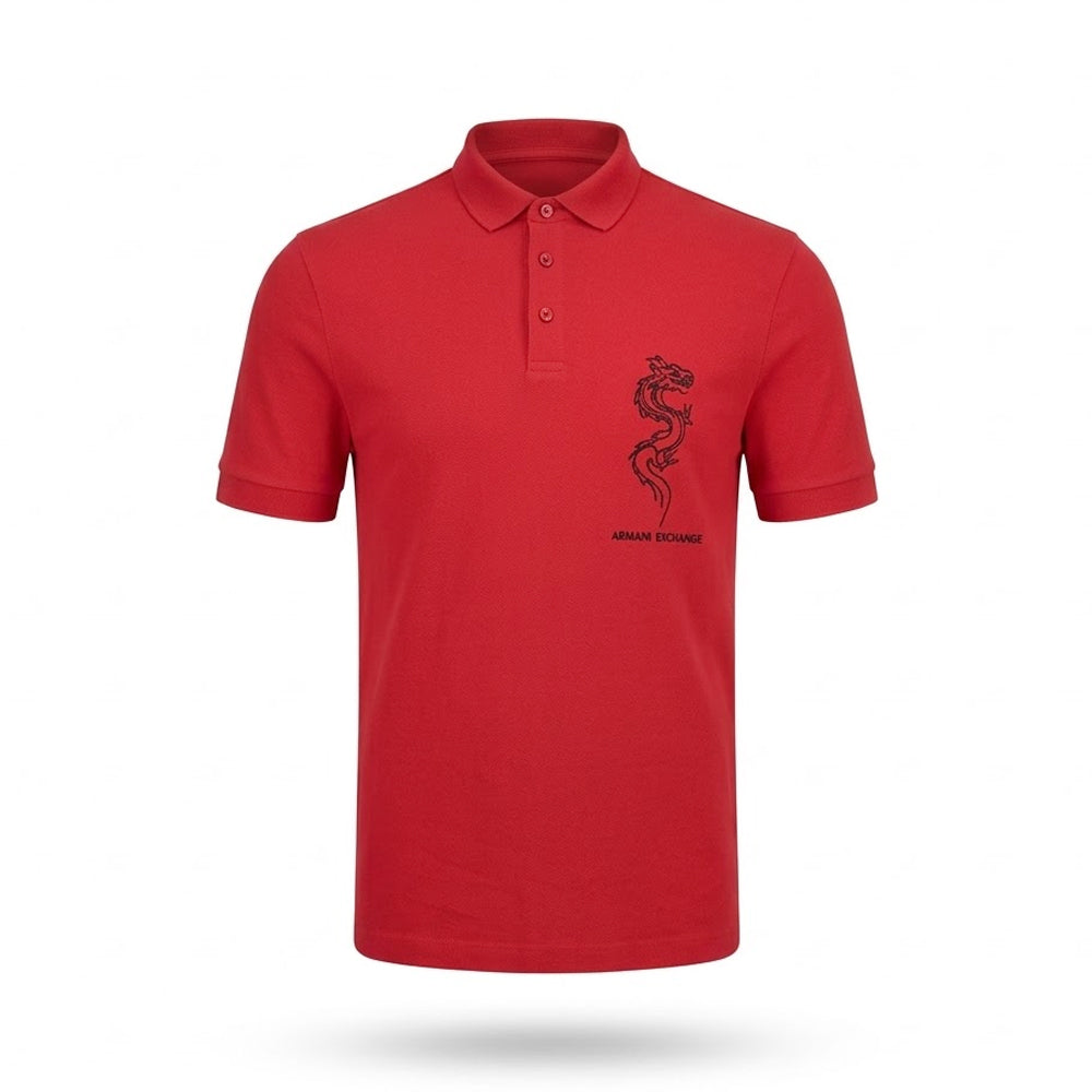 AX MEN S/S POLO SHIRT 3DZFDFZJM5Z1435 RED S (IRS) Default Title - MamasJan mens wear