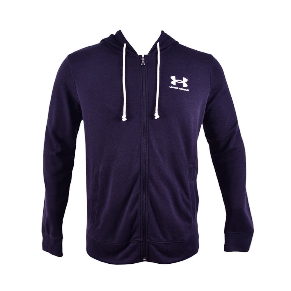UA MEN L/S TERRY ZIPPER HOODIE 1370409-001 BLACK S (IRW) XL - MamasJan mens wear