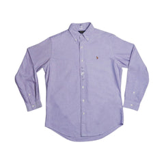 RL MEN L/S D-SHIRT 374014 PURPLE L (IRS) S - MamasJan mens wear