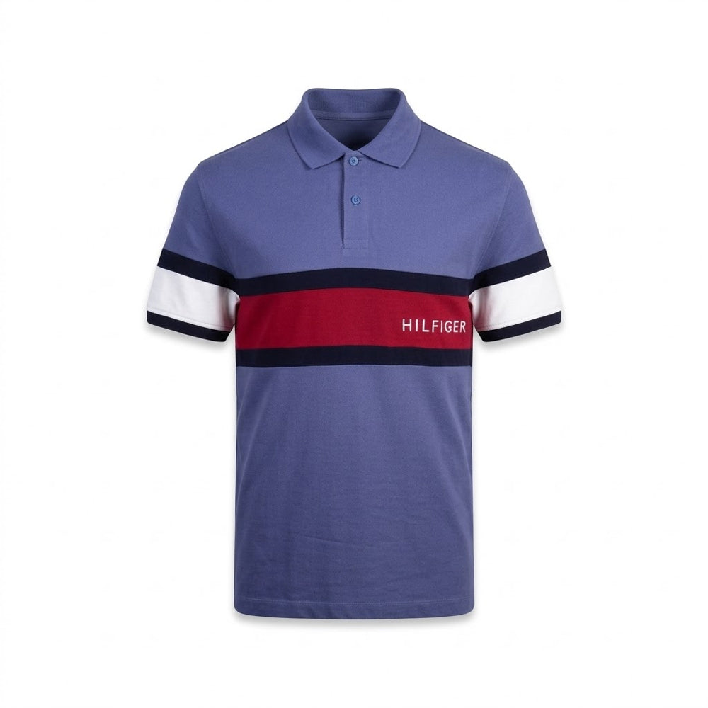 TH. MEN S/S POLO SHIRT 78J9767-421 BLU L (IRS) L - MamasJan mens wear