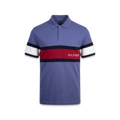 TH. MEN S/S POLO SHIRT 78J9767-421 BLU L (IRS) L - MamasJan mens wear