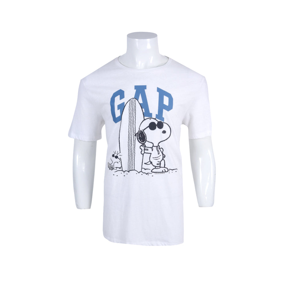 GAP MEN S/S R.NECK SHIRT 487850 WHT L (IRS) S - MamasJan mens wear